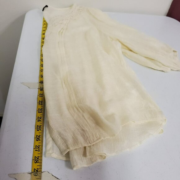 Spense Womens Sheer Gauzy Cottagecore Top Size 1X Ivory Bohemian Lightweight - Picture 8 of 12